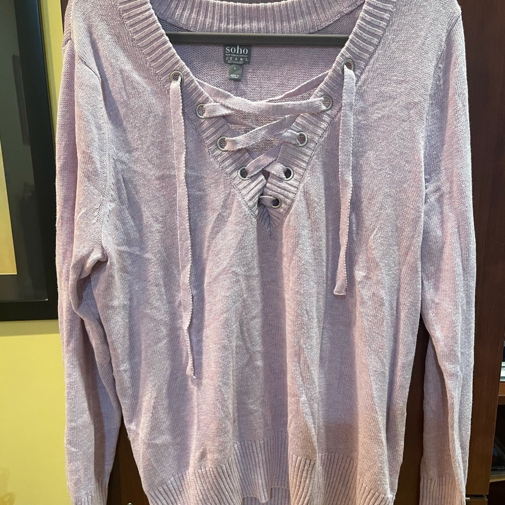 Purple Tie up sweater